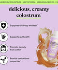 Lemme Colostrum Coffee Creamer for Gut, Skin, Hair & Healthy Aging, Sugar Free Liposomal & Grass Fed 1g Colostrum w/Lactoferrin, MCT Oil, Immunoglobulins, Vanilla Creme Flavored