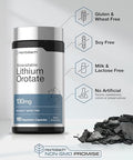 Horbaach Lithium Orotate 130mg 180 Capsules NonGMO Gluten Free Vegan 5mg Bioavailable Elemental Lithium