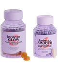 Lemme Glow Collagen Hair Gummies For Strong Thick Hair & Reduced Shedding Smooth Anti Cellulite Capsules For Women Smooth Legs & Thighs Reduce Cellulite & Crepey Skin Bundle