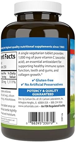 Carlson Vitamin C 1000 mg 250 Count