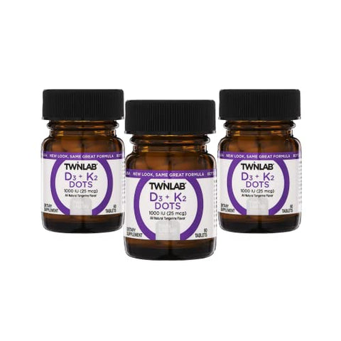 Twinlab Vit D3 1000 and K2 Dots 3 pk