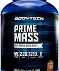 Bodytech Prime Mass Highcalorie Mass Gainer Supports Muscle Growth & Weight Gain Chocolate (6 Lb 8 Servings)