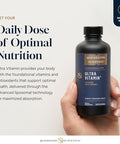 Quicksilver Scientific Liposomal Ultra Vitamin Liquid Multivitamin and Antioxidant Supplement for Energy Liver Health and Brain Support Bioactive B Complex Vitamin C D E and K (100ml)