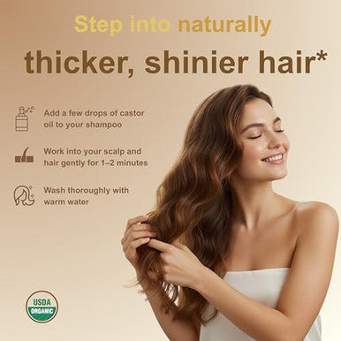 Micro Ingredients Cold-Pressed Organic Castor Oil 32 Fl Oz 100 Pure Unrefined & Hexane-Free Organic Carrier Oil For Hair Skin Eyelashes & Face Sourced In India Usda Certified Non-Gmo