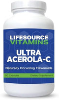LifeSource Vitamins Ultra AcerolaC Acerola Berry Powder 1500 mg 90 Capsules 500 mg of Vitamin C per Serving