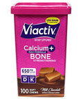 Viactiv Max Formula Calcium +Vitamin D3 Supplement for Bone Health Milk Chocolate 100 Soft Chews 3 Pack