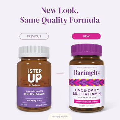 Barimelts Once Daily Bariatric Multivitamin With Iron, 60 Easy-Swallow Caplets (2-Month Supply), Multivitamin For Women, Multimineral Complex, Supports Nutrition After Bariatric SurgeryÃƒÂ¢Ã¢â€šÂ¬Ã¢â‚¬Â¹