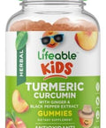 Lifeable B Complex Kids + Turmeric Curcumin Kids Gummies Bundle Great Tasting Vitamin Supplement Gluten Gmo Chewable Gummy