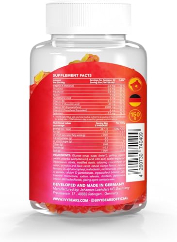 IvyBears Superpower Kids Multivitamin Gummies for Immune Support Strengthen Children's Immune Systems with Vitamins C D2 B6 A Fully Natural BerryFlavored GermanMade Daily Supplement