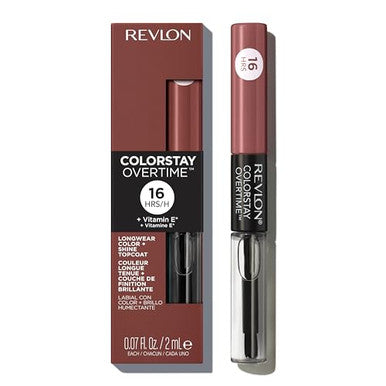 Revlon Liquid Lipstick With Clear Lip Gloss Colorstay Overtime Lipcolor Dual Ended With Vitamin E 320 Faithful Fawn 0.07 Fl Oz