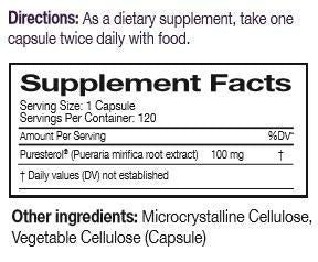 Amata Life by Dr. Christiane Northrup Pueraria Mirifica Pure Capsules 60 Day