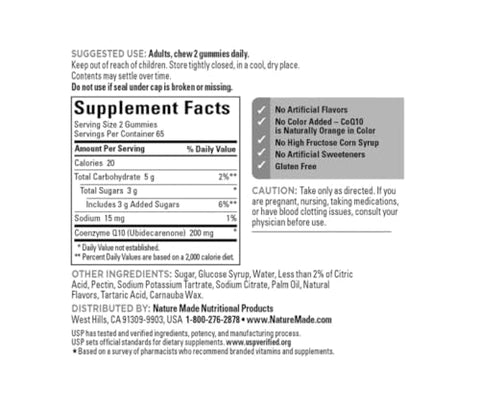 Nature Made Coq10 100 Mg Gummies 60 Count For Heart Health And Cellular Energy Production