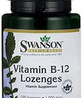 Swanson Vitamin B-12 Lozenges 1000 mcg 100 Lozenges (2 Pack)