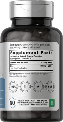 Horbaach Zinc Picolinate 180 Capsules 100Mg