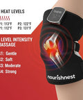Nourish Nest Knee Massager With Heat And Red Light Cordless Heated Knee Brace With 3 Heat/3 Vibration/5 Light Levels Red Lights With 660Nm & 850Nm 5000Mah Massager For Knee Elbow Shoulder
