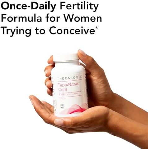 Theralogix Theranatal Core Preconception Vitamin Supplement 90Day Supply Prenatal Vitamins & Fertility Supplement For Women With Folate Vitamin D3 Choline & More Nsf 90 Tablets