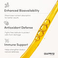 Aurora Nutrascience Mega Liposomal Vitamin C 32 Pack + Vitamin D3/K2 Bottle Bundle Supplement for Immune Support and Cognitive Health 32 Servings Each
