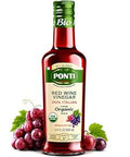Red Wine Vinegar, Organic, Italian, Cooking & Salad Dressing Ã¢â‚¬â€œ 16.9 fl oz | Ponti, USDA Certified, Glass Bottle, Aged for Balanced Acidity & Rich Bouquet, Great for Seafood & Dark Meats