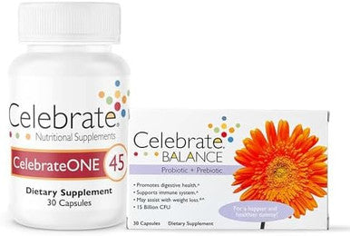 Celebrateone 45 Multivitamin With Iron And Balance Probiotic Bundle Bariatric Vitamins For Post-Gastric Bypass & Sleeve Gastrectomy Comprehensive Nutritional & Digestive Support