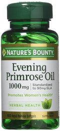 Nature's Bounty Evening Primrose Oil (3 X Bottles) 1000Mg 180 Softgels 60 Count