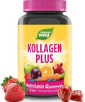 NatureS Way Alive Hair Skin and Nails Premium Gummies Beauty Formula With Collagen Biotin Vitamins C and E Strawberry Flavored 60 Gummies
