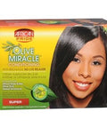 African Pride Olive Miracle Deep Conditioning No-Lye Relaxer Super - Contains Aloe Vera, Castor Oil & Biotin to Condition, Moisturize & Protect Hair, 1 Kit