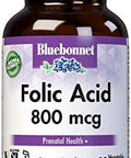 Bluebonnet Nutrition Folic Acid 800Mcg Healthy Neurological Development Soy Dairy & Gluten Nongmo Kosher Vegan Vegetable Capsules 180 Count