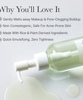 Arencia Pore Melt Mochi Makeup-Removing Cleansing Oil, Non-Comedogenic, Rice Amino Acids Hd, Vitamin E, Cica, & Ceramide, 6.76 Fl Oz