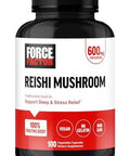 Force Factor Reishi Mushroom Supplement Stress Relief Supplement And Sleep Support Supplement Made With Reishi Mushroom Extract Vegan No Gelatin Nongmo 100 Vegetable Capsules