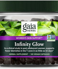 Gaia Herbs Infinity Glow Women'S Skin Support Supplement Skin Care For Women With Green Tea Egcg Reishi Mushroom Pomanox Pomegranate & Spearmint 120 Vegan Capsules (30Day Supply)