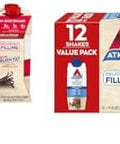 Atkins Vanilla Cream Meal Size Protein Shake 23G Protein Low Glycemic & Milk Chocolate Delight Protein Shake 15G Protein Low Glycemic 2G Net Carb 1G Sugar Keto Friendly 12 Count