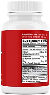 Safrel Calcium Magnesium Zinc With Vitamin D3, 300 Tablets - Calcium 1000 Mg, Magnesium 400 Mg, Zinc 20 Mg & D3 600 Iu Per Serving