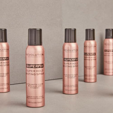Revolution Beauty London Superfix Misting Makeup Setting Spray Ultra Matte & Shine Finish Long Lasting Wear Infused With Vitamin E 5 Fl. Oz.