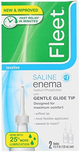 Fleet Laxative Saline Enema For Adult Constipation 4.5 Fl Oz 2 Bottles (5 Pack)