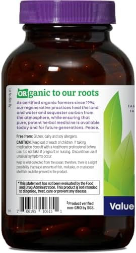 Oregon'S Wild Harvest Kelp Herbal Supplement Vegan Capsules Natural Source Of Iodine Usda Organic 180 Count
