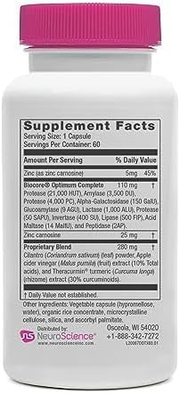 Neuroscience Digest Dtx Gut Supplement With Digestive Enzymes For Men & Women + Apple Cider Vegar & Zinc Carnosine - Promote Healthy Gut Detox, Immune Support & Digestive Health (90 Capsules)