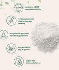 Micro Ingredients Magnesium Powder 420Mg Per Serving 12Oz (56 Servings) Sugar Free Lemonade Flavor Magnesium Glycinate Powder Supplement With Elemental Form Chelated Minerals Non-Gmo Vegan