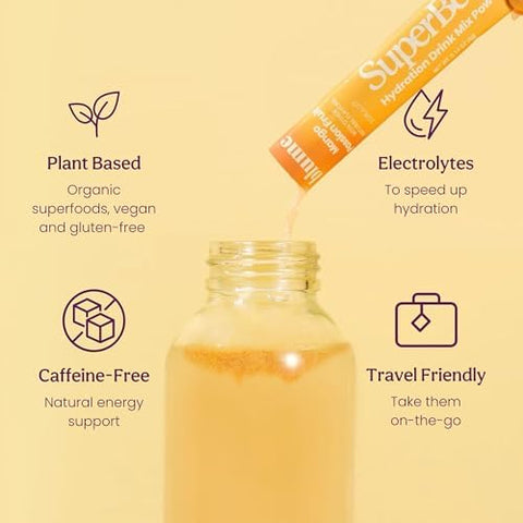Blume Superbelly Gut Health & Hydration Drink Mix â€“ Variety Pack (Strawberry Hibiscus AÃ§aÃ­ Pomegranate Mango Passion Fruit Lemon Ginger) â€“ Probiotics Acv Vitamin C â€“ 60 Packets