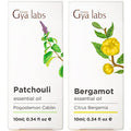 Gya Labs Patchouli Essential Oil For Diffuser & Bergamot Oil For Hair Set - Aromatherapy Grade Essential Oils Set - 2X0.34 Fl Oz - Gya Labs