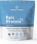 Sprout Living Epic Protein Plant Based Protein & Superfoods Powder Chocolate Maca Powder 20 Grams Organic Protein Powder Vegan Non Dairy Nongmo Gluten Low Sugar (1 Pound 12 Servings)