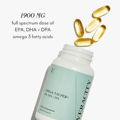 Veracity Omega 3 Super+ - Epa, Dha, Dpa Omega 3 Supplement - Omega 3 Fatty Acid Supplements - Omega 3 Fish Oil Supplements - Omega 3 Supplement For Whole-Body Wellness