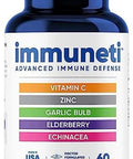 Immuneti - Advanced Immune Defense, 6-In-1 Powerful Blend Of Vitamin C, Vitamin D3, Zinc, Elderberries, Garlic Bulb, Echinacea - Supports Overall Health, Provides Vital Nutrients & Antioxidants