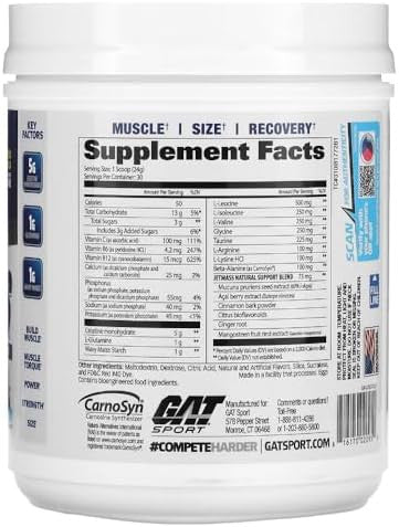 Gat Sport Jetmass Factacting Volumizing Creatine System 30 Servings (Tropical Ice)