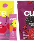 Cure Hydration Family Bundle Plantbased Electrolyte Drink Mix No Added Sugar Coconut Water Fsahsa Nongmo Vegan & Gluten 14Pack Each: Fruit Punch (Kids) & Berry Pomegranate