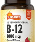 Sundance Vitamin B12 1000 Mcg Fast Dissolve Tablets As Methylcobalamin Vegetarian Nongmo & Gluten Supplement