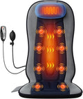 Comrelax Vibration Back Massager For Chair With Heat Massage Seat Cushion With Adjustable Neck Support Pillow & Heating Zones Short Plush Cover Comfortable Pad For Office & Home s For Mom & Dad