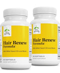 Terry Naturally Hair Renew Formula Hair Growth Support Supplement with Horsetail Biotin and Folic Acid Millet Seed Oil for Keratin Production Support 60 Softgels 2 Pack