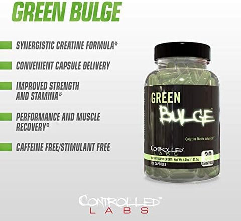Controlled Labs Bundle: Green Magnitude Sour Apple (30 Svgs) + Green Bulge (30 Svgs) " Creatine Support For Strength Stamina & Recovery