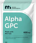 Micro Ingredients Alpha Gpc 600Mg Per Serving With Mct Oil 240 Softgels Bioavailable Choline Supplement With Creatine Monohydrate & Lion S Mane Non Gmo Cgmp Manufactured