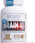 Relaxium Brainiq Nootropic Brain Supplements Memory Supplement For Brain Health Cognitive Supplement & Memory Pill With Lion'S Mane Lthreonine & Coffee Extract 60 Count (Pack Of 1)